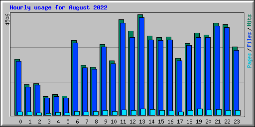 Hourly usage for August 2022