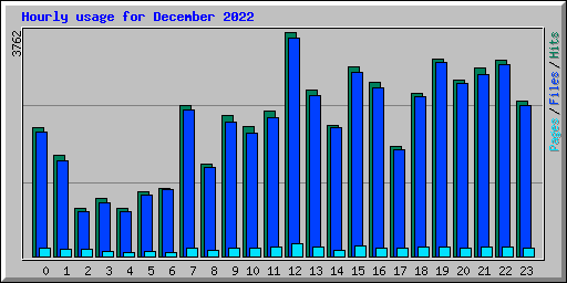 Hourly usage for December 2022